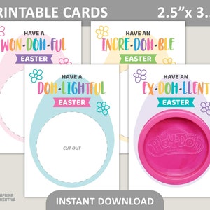 Easter Play Doh Tags Printable / Happy Easter Play Dough Tag / 2.5" x 3.5" Easter Playdoh Tags / Easter Tags / PDF Digital Download
