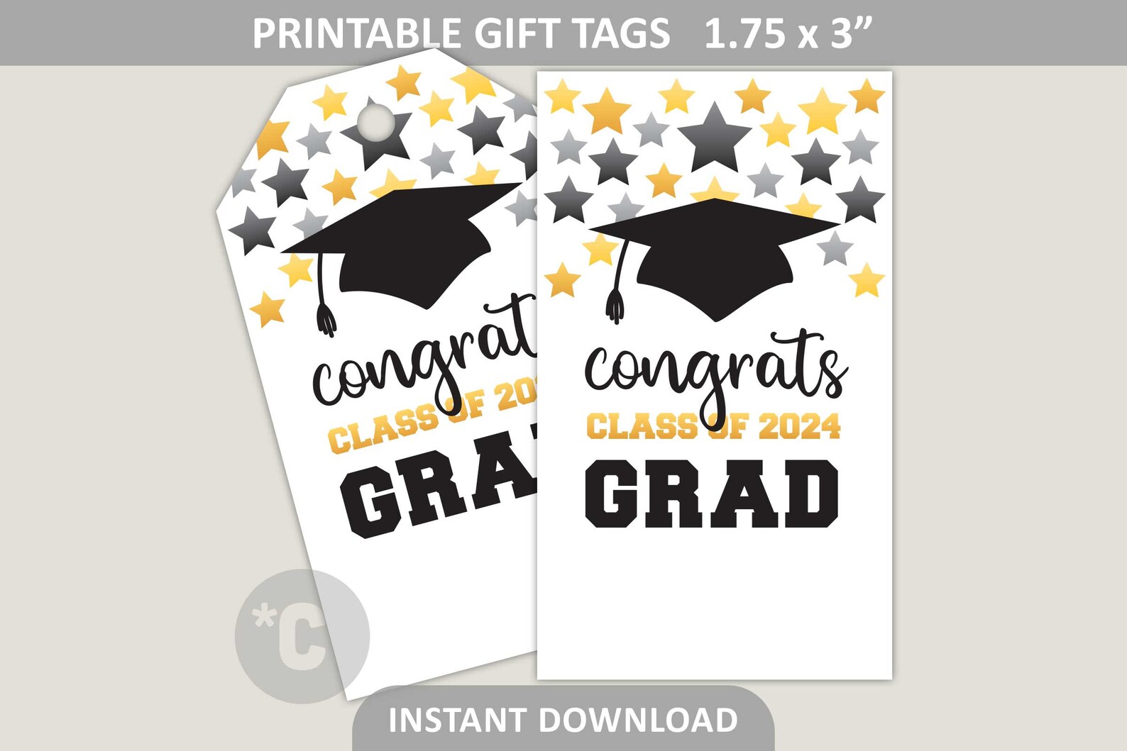 Graduation Tag Printable / Congrats Class of 2024 Grad / Grad Gift Tags ...