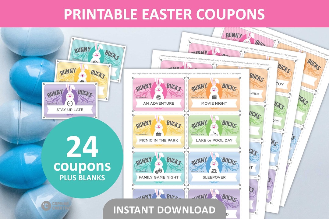 Easter Egg Fillers / Printable Easter Coupons for Kids Easter