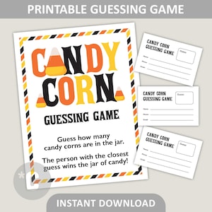 Candy Corn Guessing Game Printable / Halloween Party Game / School Classroom Game / 8.5&quot; x 11&quot; PDF Digital Download