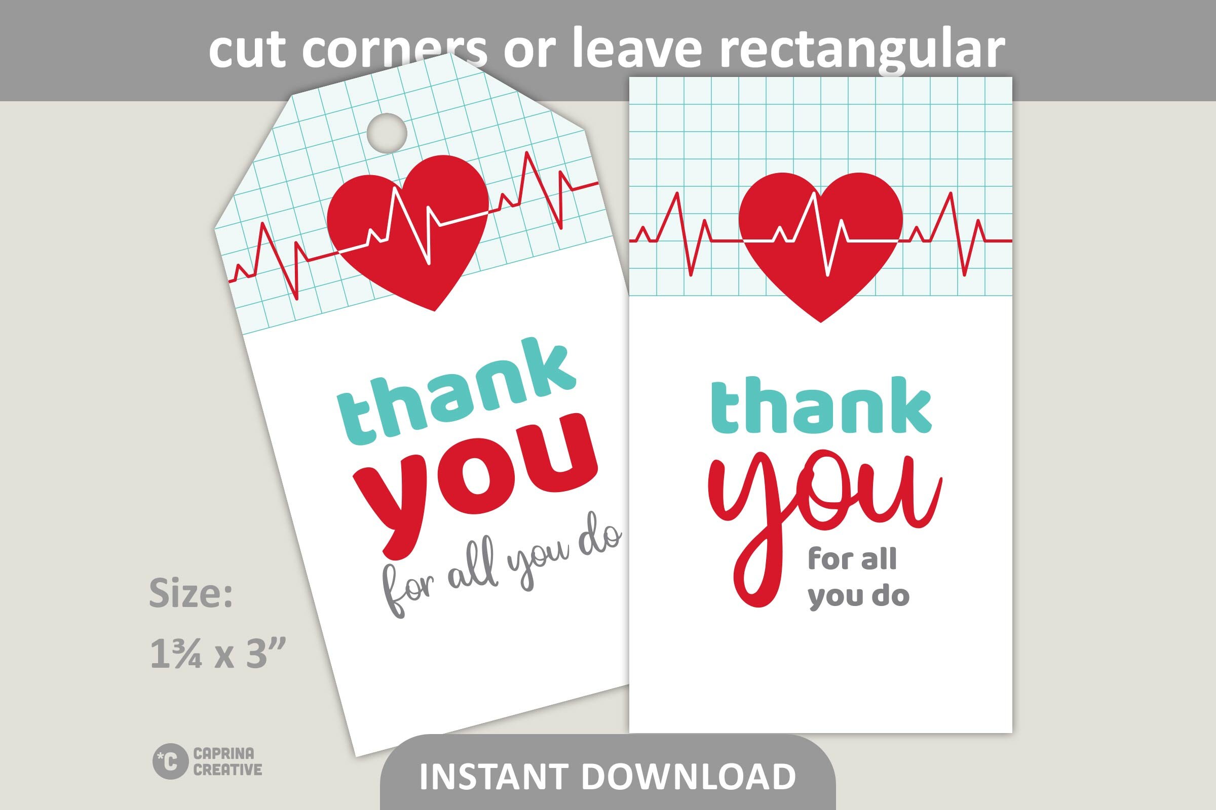 Notebook Tag Health Thank You Nurse Tags Printable / Medical Thanks / Doctor Appreciation ...