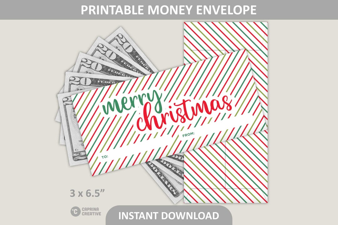 Christmas Money Holder Printable / Gift Cash Envelopes / Merry - Etsy