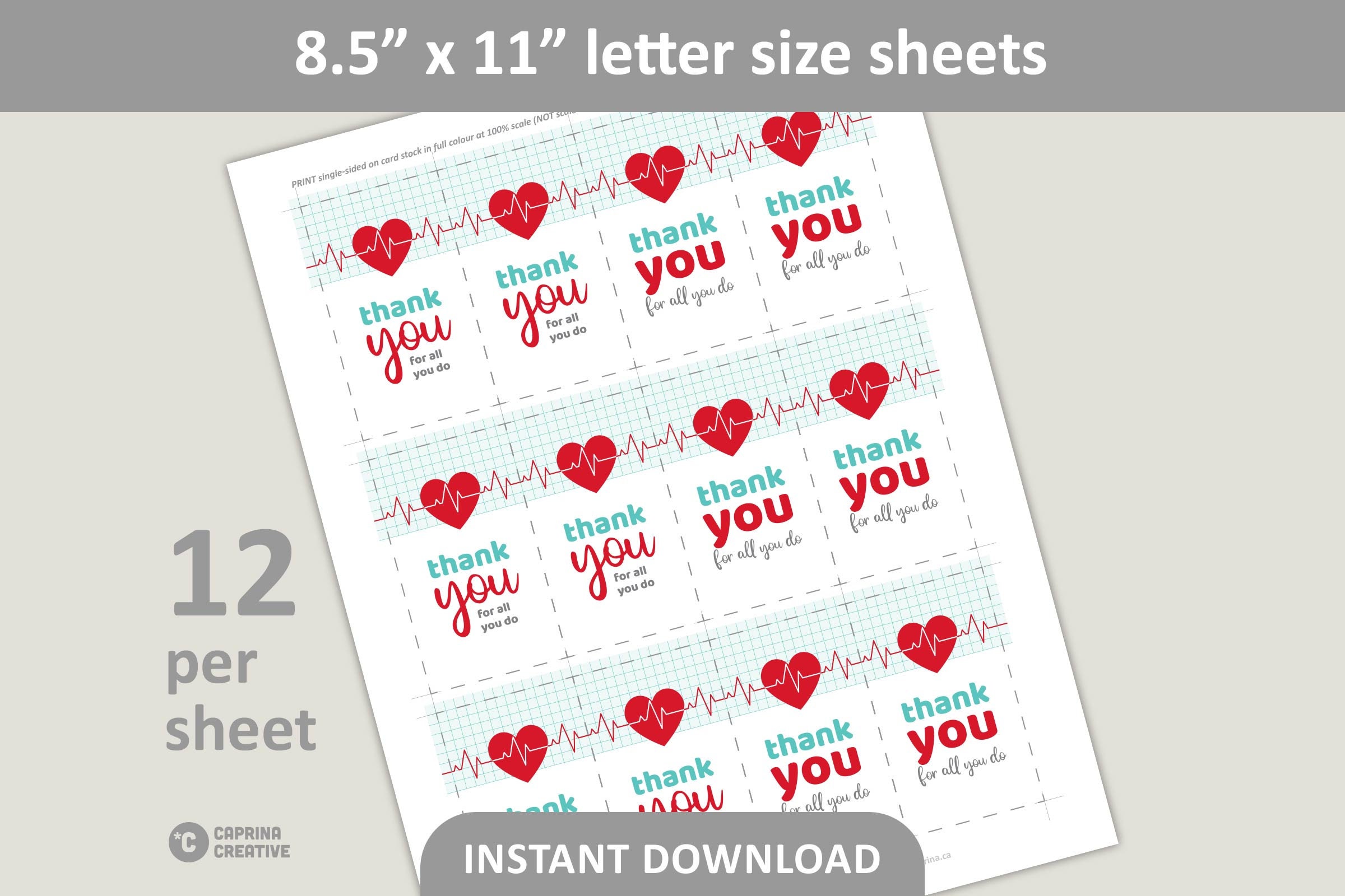 Notebook Tag Health Thank You Nurse Tags Printable / Medical Thanks / Doctor Appreciation ...