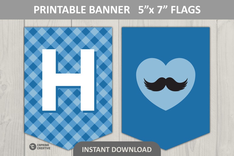 happy fathers day banner printable blue plaid dad banner etsy