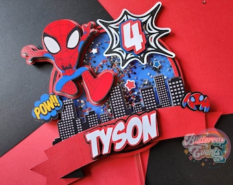 Spidey Cake Topper, Spidey and his amazing friends, Shaker topper, Custom Cake Topper, Spiderman