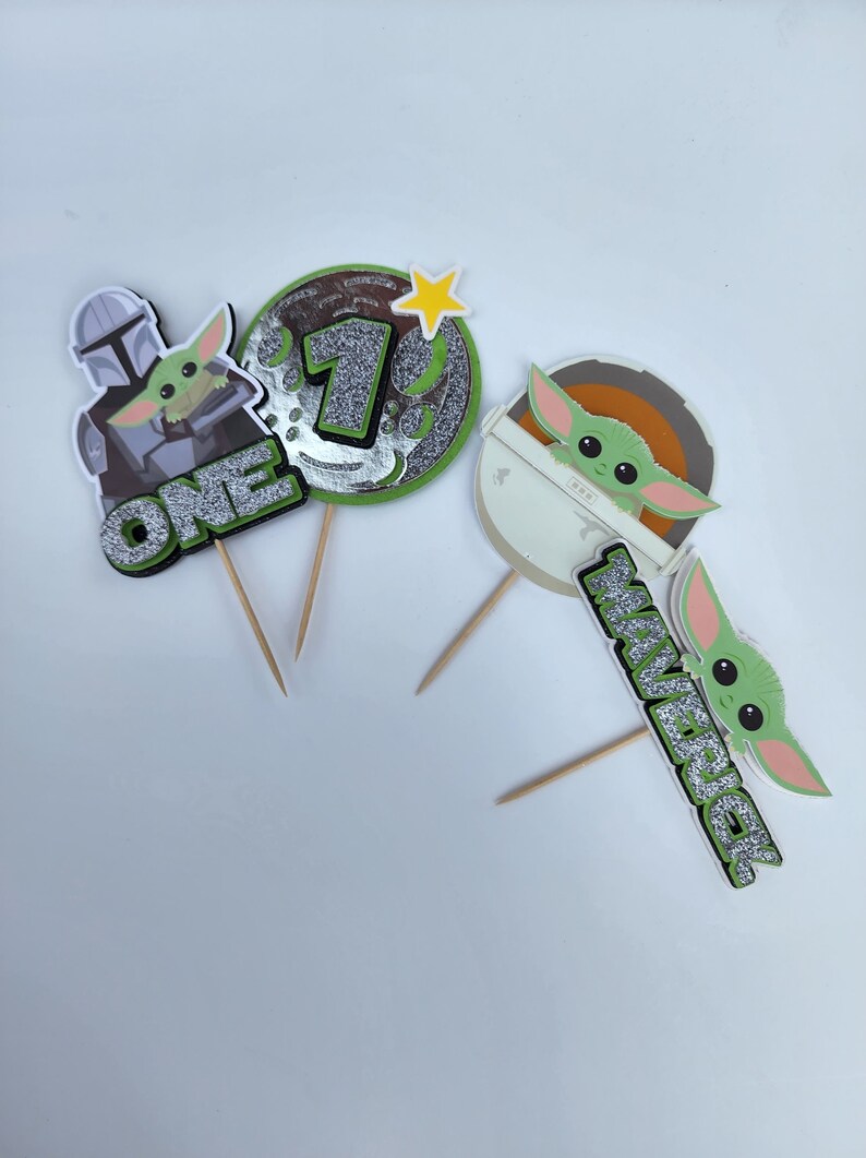 Baby Yoda Cupcake Toppers Grogu the Child the Mandalorian Etsy