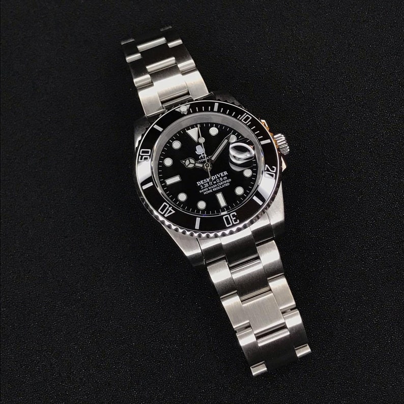 Black Classic DESK DIVER 40mm Custom Dive Watch Seiko NH35 Etsy