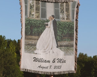 Custom Wedding Blanket | Personalized blanket, custom wedding photo blanket, personalized polaroid blanket, wedding gift, wedding keepsake