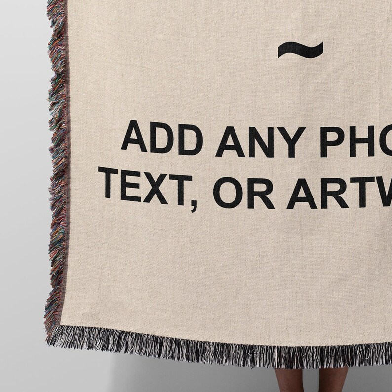 Customize this 100% cotton woven blanket with any image, text, or artwork. Woven in the USA. Personalized blankets make great gifts for a birthday, anniversary, graduation or memorial.