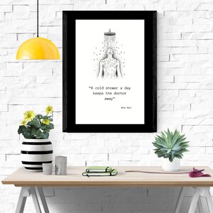 Wim Hof Cold Shower Quote Print