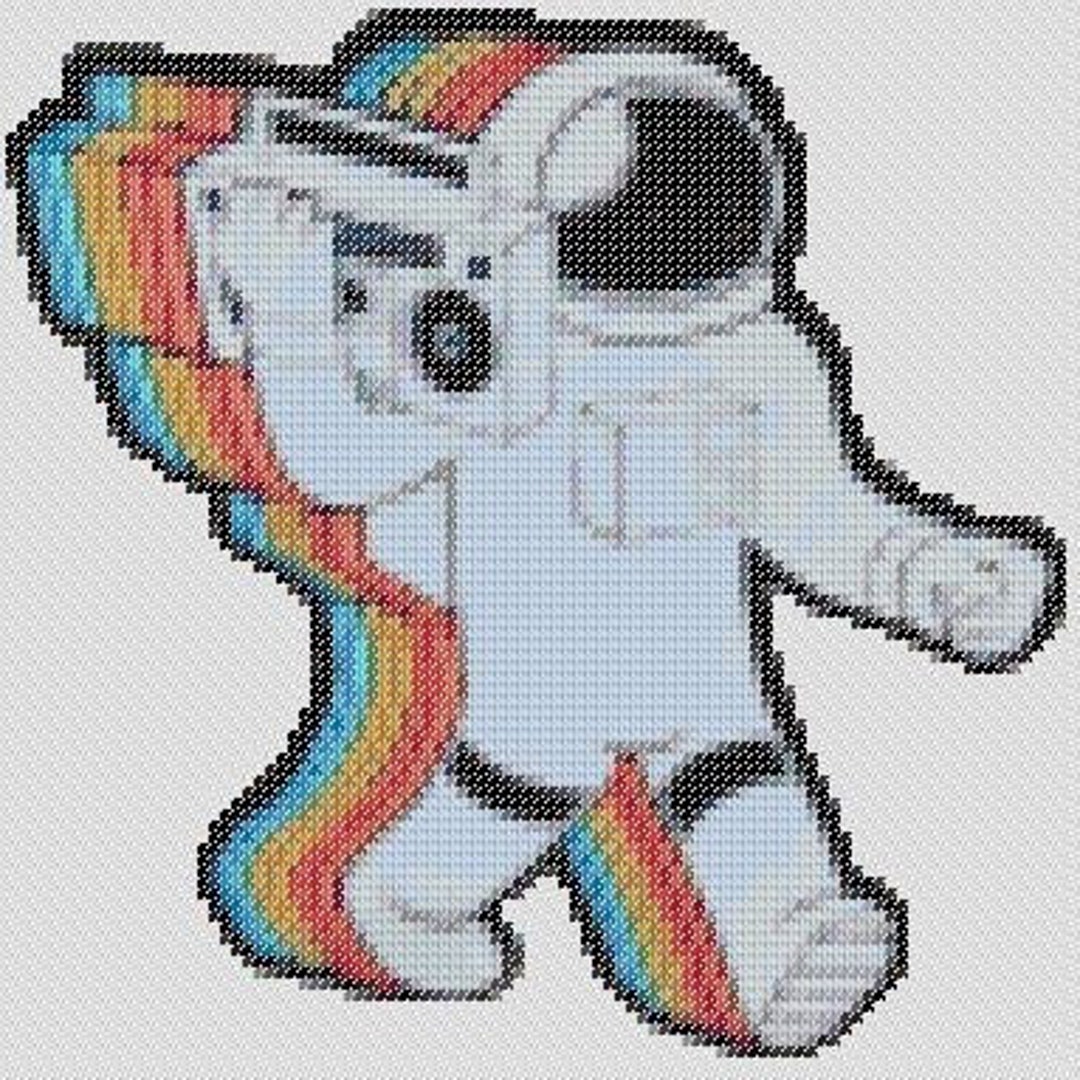 Rocket Man Pattern ROCKETMAN, Astronaut, Space, Rainbow, Music, Counted Cross Stitch, Pdf ...