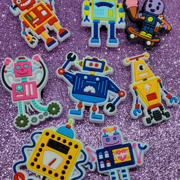 Robot croc charm set