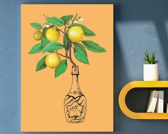 Oranges in a Vase, Fruit Lover Prints, Fruit Fun Poster, Fruit Print Illustration, Fruit Wall Art, Orange Poster, Fruit Exersices Poster