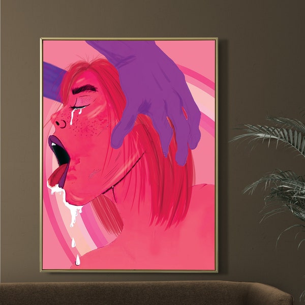 Love Art, Sucking Art, Digital Love Art, Sexy Girl Printable Art, Artisan Love Art , Nude Digital Download, Printable Wall Art, Sexy Woman