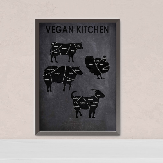 Vegan Kitchen Art Vegan Wall Art Veganism Digital Picture Etsy