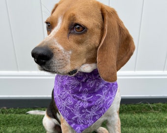 Dog Bandana - Purple Dragonfly - Over-the-Collar