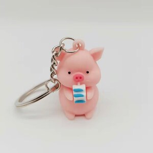 Pink pig keychain | Cute animal accessory