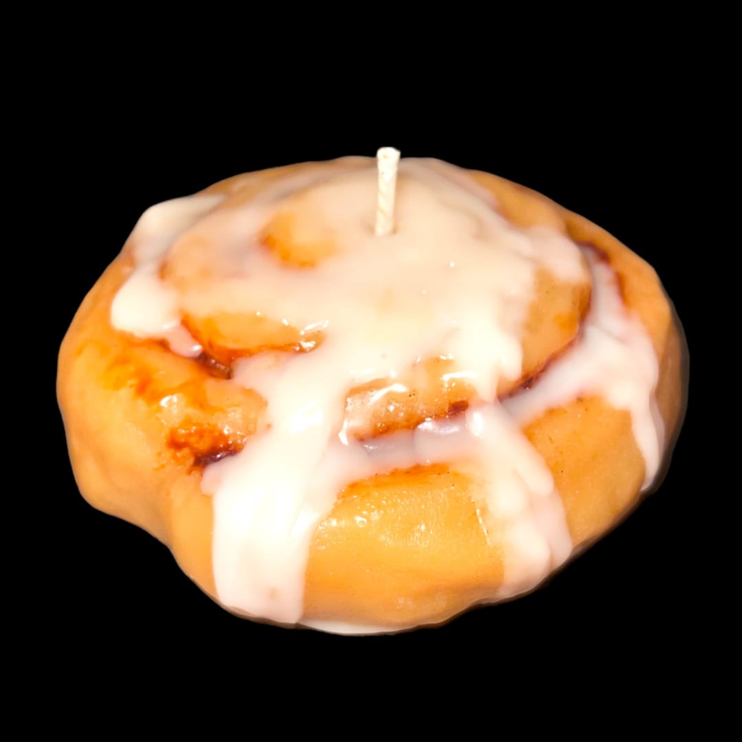 Cinnamon Roll Candle Large Iced Cinnamon Roll Candle Food Candle