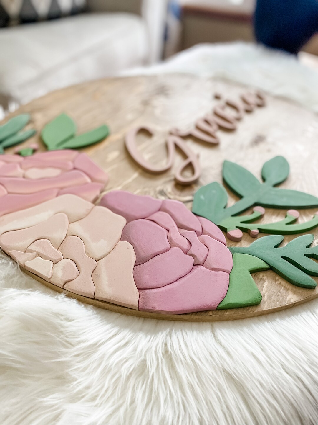 Floral Nursery Sign | Custom Name Sign | Custom Floral Sign | Peonies ...