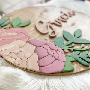 Floral Nursery Sign | Custom Name Sign | Custom Floral Sign | Peonies | Peony Sign | Nursery | Baby Shower Gift | Girls Room Decor