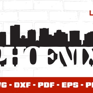 Phoenix SVG, Phoenix Skyline SVG, Phoenix Cityscape SVG, Phoenix Buildings SVG, Phoenix Design - Dxf, Eps, Png, Pdf