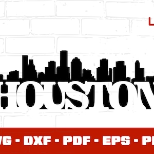 Houston Svg, Houston Skyline Svg, Houston Cityscape Svg, Houston Edificios Svg, Houston Diseño Svg - Dxf, Eps, Png, Pdf