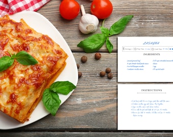 Recipe Card Template | Editable Recipe Card | Minimalist recipe printable | DIY recipe card | instant download | Simple recipe card 4 x 6