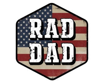 File PNG Rad Dad / Design per maglietta Rad Dad / Sublimazione per la festa del papà PNG / Rad Dad PNG / Regalo Rad Dad per lui / Maglietta Rad Dad con bandiera USA png