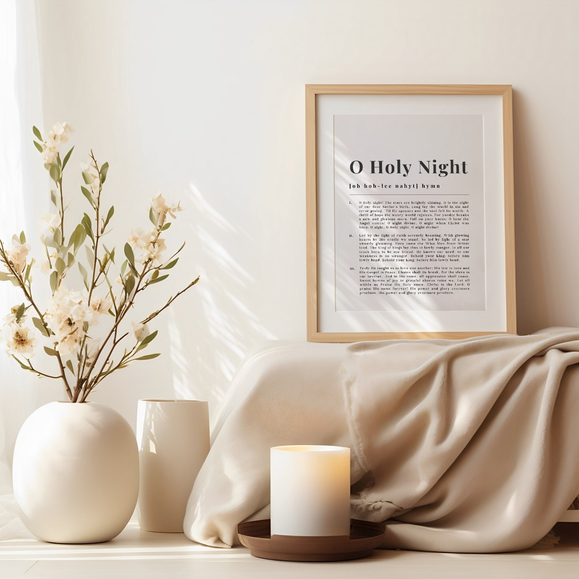 Hymne classique à imprimer O Holy Night Chant de Noël Art mural