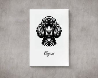 Poodle Portrait Printable | Printable Dog Art | Poodle Doodle Poster | Dog Art Poster | Poodle Picture | Printable Download PNG & PDF
