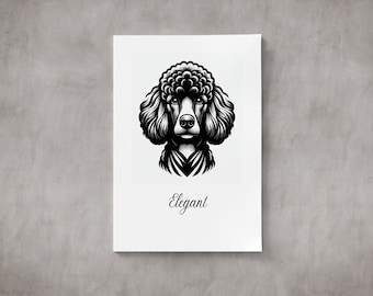 Poodle Portrait Printable | Printable Dog Art | Poodle Doodle Poster | Dog Art Poster | Poodle Picture | Printable Download PNG & PDF