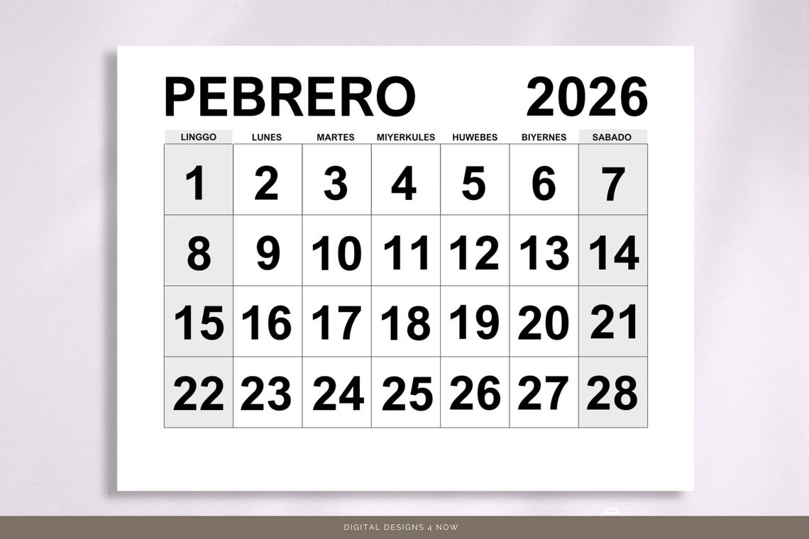 Kalendaryo Ng 2025 at 2026 Sa Tagalog Printable 2025, 2026 Filipino