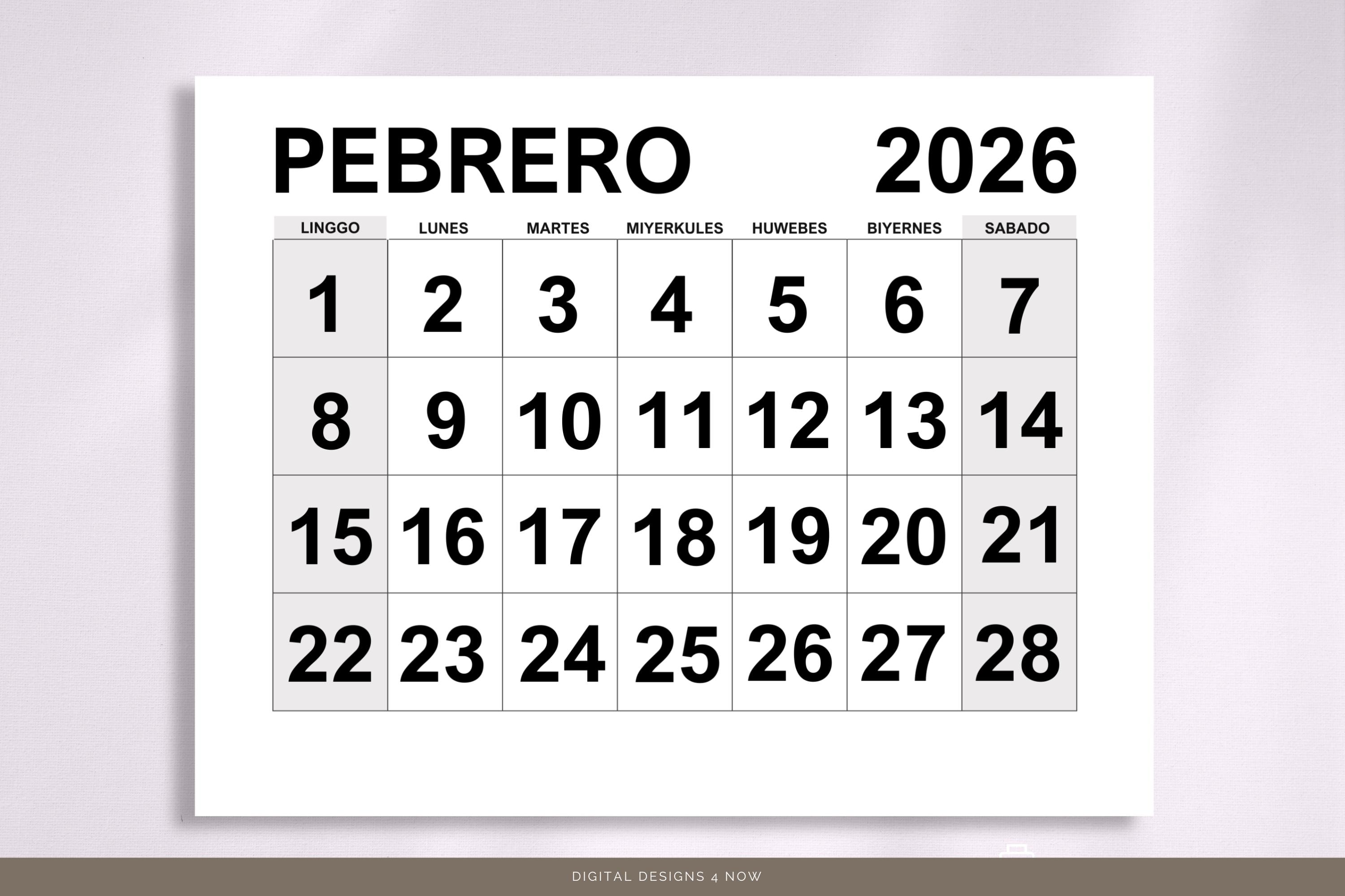 Kalendaryo Ng 2025 at 2026 Sa Tagalog Printable 2025, 2026 Filipino