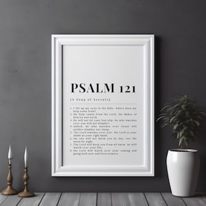 Psalm 121 A Song of Ascents | Psalm 121 Definition Wall Art | Christian Scripture Wall Art | Inspirational Psalm Poster