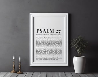 Psaume 27 Le Seigneur est ma lumière et mon salut | Art mural définition Psaume 27 | Décoration murale chrétienne | Ferme chrétienne