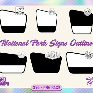 Signe de parc national personnalisable, contours de signe de parcs nationaux, cadeaux de parc national, thème de parc national