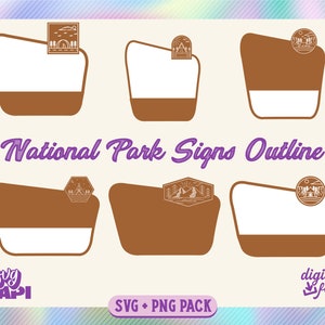 Signe de parc national personnalisable, contours de signe de parcs nationaux, cadeaux de parc national, thème de parc national