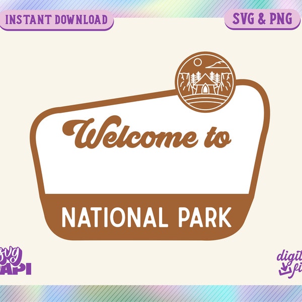 Customizable National Park Sign, National Parks Sign Outlines, National Park Gifts, National Park Theme