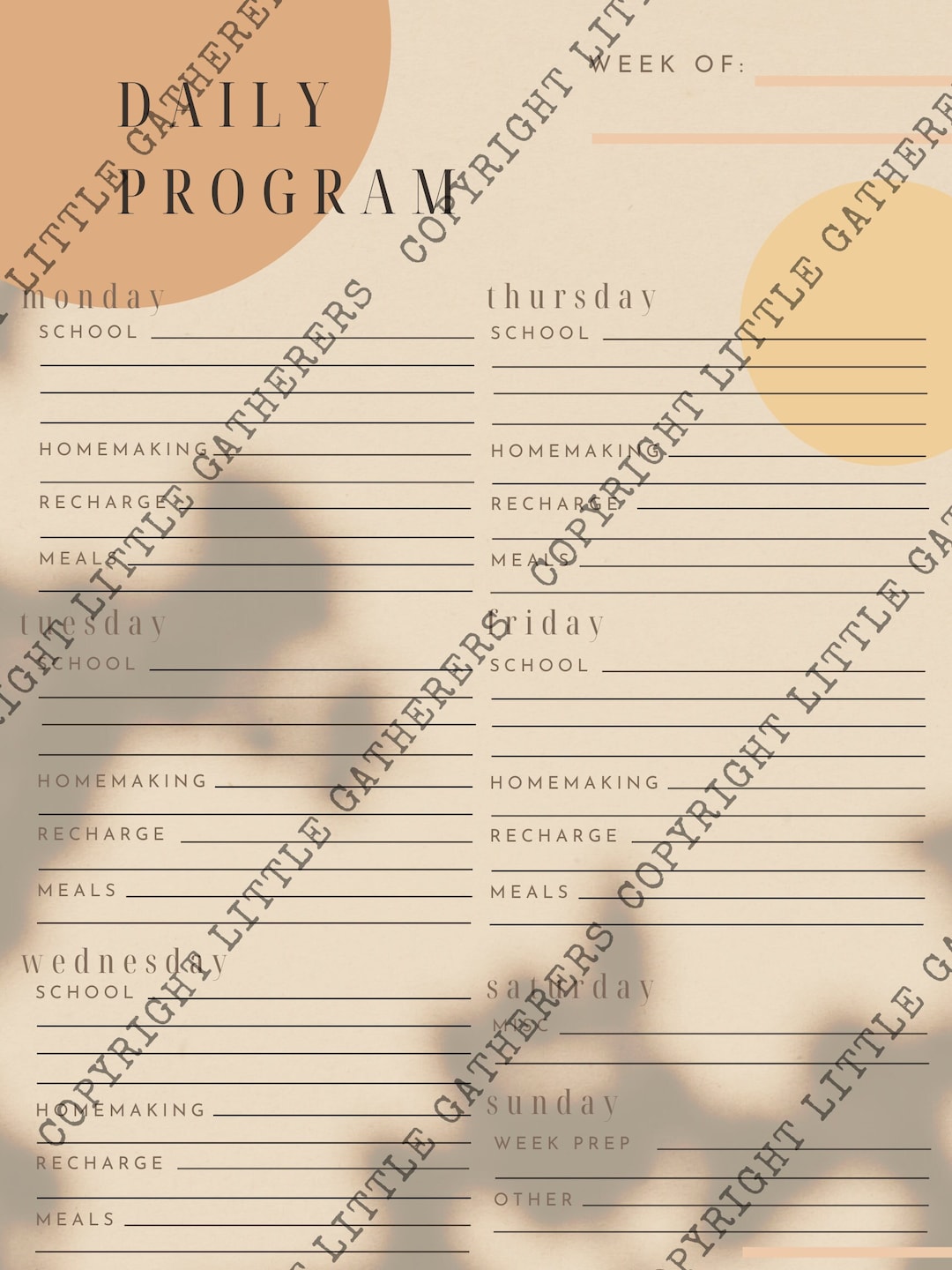 Daily Program Label Daily Program Graphic - Etsy