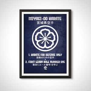 Karate Kid Cobra Kai Movie Poster Miyagi Do Rules Print - Home Decor Wall Art Gift