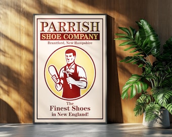 Jumanji Movie Poster: Parrish Shoe Company Robin Williams Retro Ad Home Decor Wall Art Print Gift