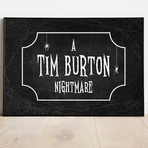 Geschrieben von Tim Burton Film Poster Minimalistischer Druck - Geburtstag Hochzeit Jahrestag Geschenk Wandkunst