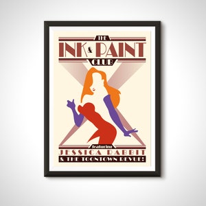 Poster del film Jessica Rabbit con scritta Ink & Paint Club - Decorazione da parete per la casa, regalo