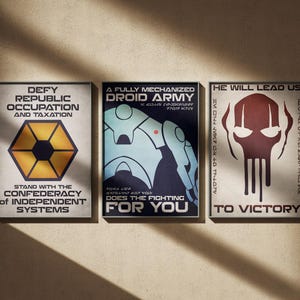 Star Wars Propaganda Poster Set: Separatist Trade Federation Retro Ad Wall Art Prints