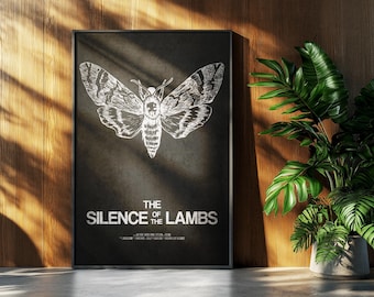 Silence of the Lambs Movie Poster: Hannibal Minimalist Print Retro Vintage Minimalism Wall Art Gift