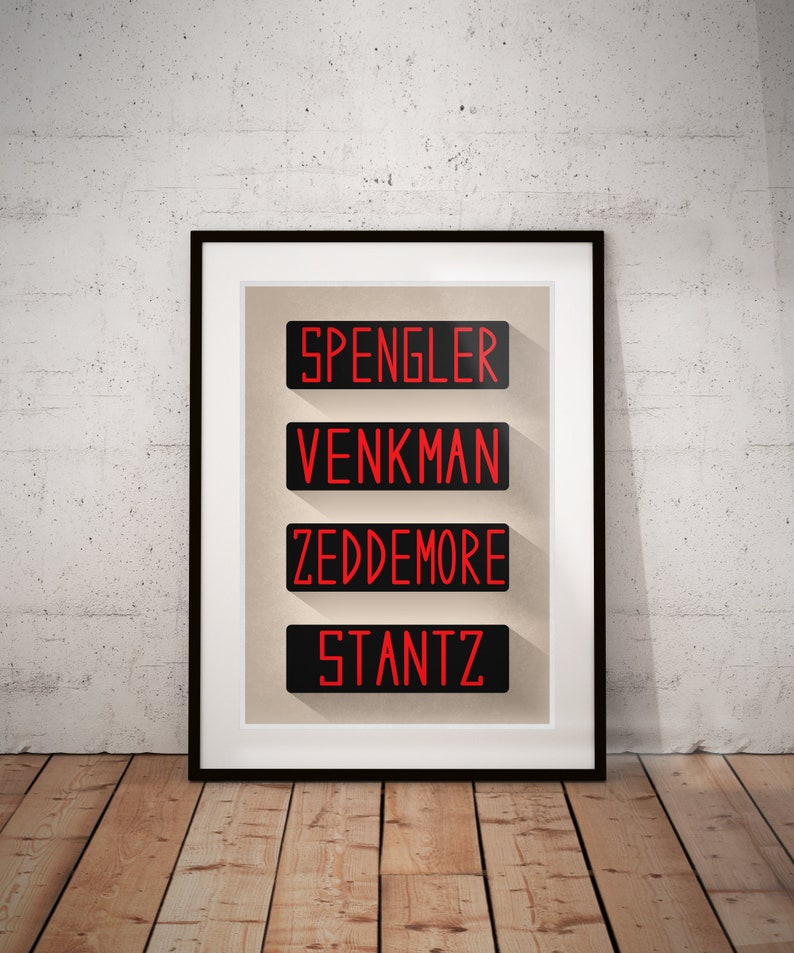 Ghostbusters Movie Poster Name Tags Venkman Spengler Stantz - Etsy