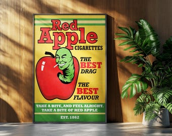 red apple cigarettes kill bill Kill Bill Inspired Red Apple Cigarettes Art Print - Quentin Tarantino Movie  Prop