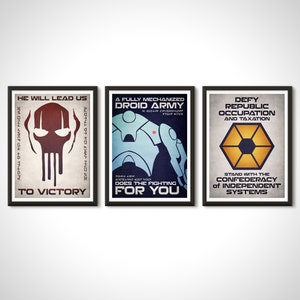 Star Wars Movie Poster Trade Federation Propaganda Print Collection - Star Wars Trilogy Wall Art Birthday Anniversary Gift