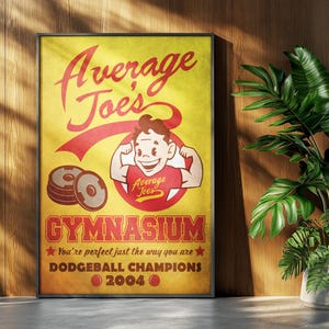 Dodgeball Movie Poster: Average Joe's Gym Fitness Retro Ad Home Decor Wall Art Print Gift image 1