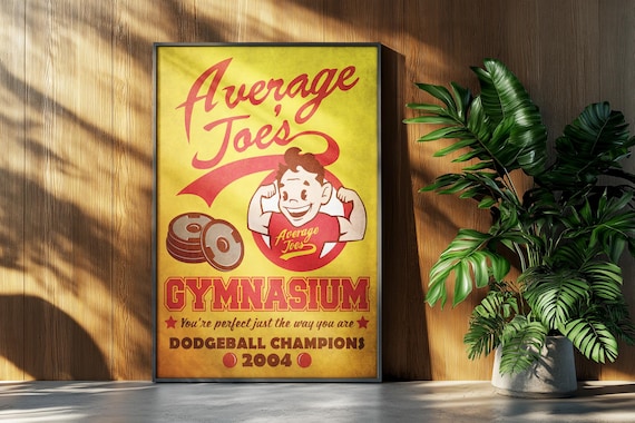 Dodgeball Movie Poster: Average Joe's Gym Fitness Retro Ad Home Decor Wall Art Print Gift